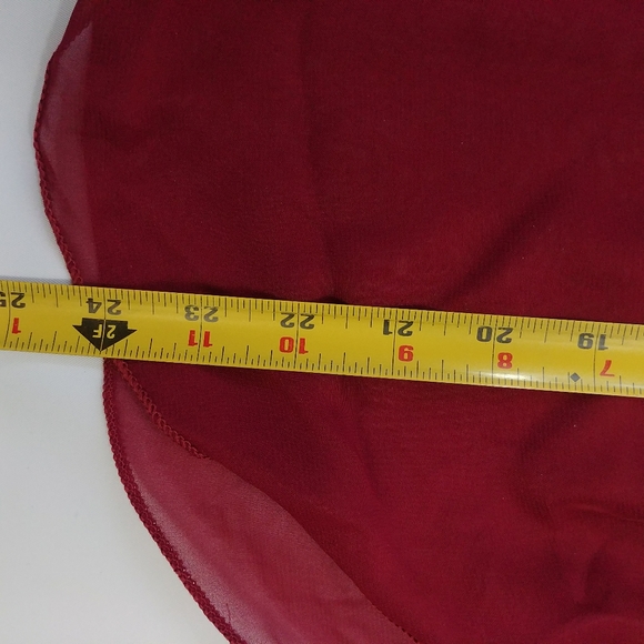 ✨3 for $30✨ Sheer Red Top w/ Detailed Sleeves - Picture 7 of 7